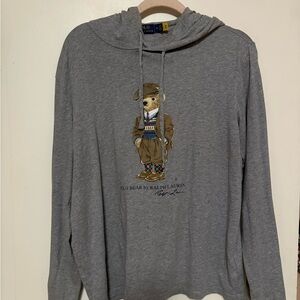 Ralph Lauren Gray Bear Embroidered Sweater